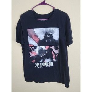 Tokyo Ghoul T-Shirt Adult Large Anime Tee Short Sleeve Solid Print‎ Black